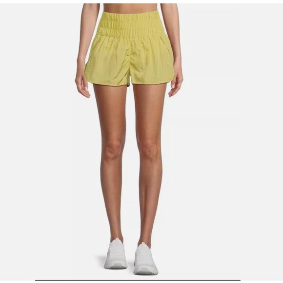 Free People Movement The Way Home Shorts Women's Large Pomelo Yellow High Waist - Picture 5 of 15
